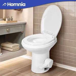 Portable Toilet RV High Profile Gravity Flush Pedal Hand Sprayer Travel Caravan - Picture 1 of 12