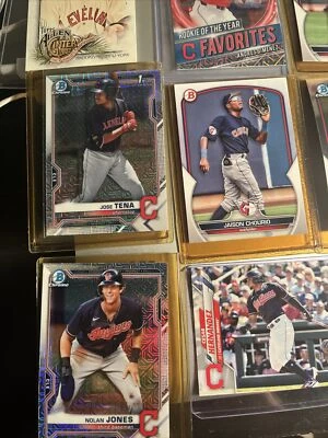 Jose Tena SP Mojo Refractor 2021 1st Bowman Chrome &Cleveland Guardians Lot - Image 1 of 4