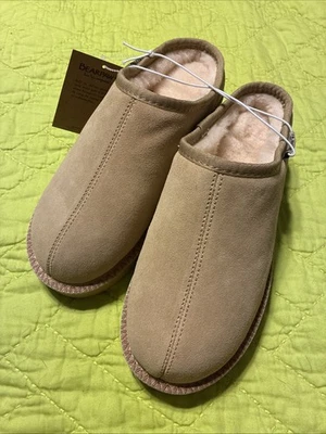 BEARPAW Ladies Martis Platform Beige Suede Leather Mules Slip On Shoes Size 10 - Image 1 of 4