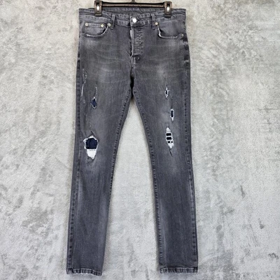 Dsquared2 Skinny Dan Jeans Mens 34 Distressed Denim Button Fly Italy Designer - Image 1 of 4
