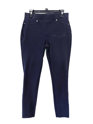 MICHAEL KORS PULL-ON SKINNY LEG DRESS PANTS WOMEN'S SIZE LARGE NAVY BLUE - Image 1 of 4