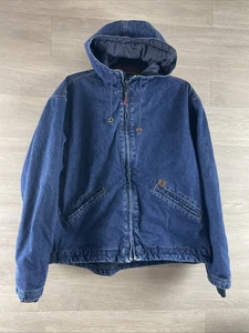 Wrangler Riggs Jacke Herren XL blau Denim Kapuze Utility Workwear - Bild 1 von 8