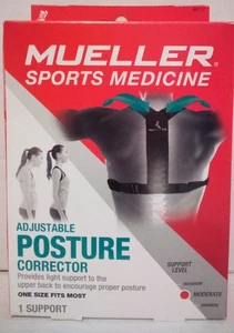 Corrector de postura ajustable Mueller® Sports Medicine OSFM negro artículo 66117 nuevo en caja - Imagen 1 de 8