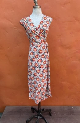 Vestido envolvente midi floral manga corta J.Crew Mercantile para mujer xxs Foto 1 de 4