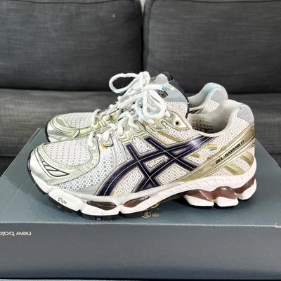 Tênis esportivo feminino Asics Gel Kayano 17 branco azul meia-noite Y2K tamanho 7.5 - Imagem 1 de 4