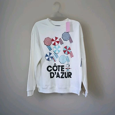 Peanuts Snoopy Cote d'Azur графический толстовка размер L женщин розничной $21,99 - Изображение 1 из 3