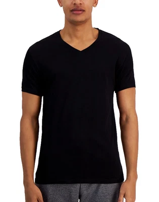 Alfani Mens Regular-Fit Solid V-Neck Cotton Undershirt Black T-Shirt Large L - Image 1 of 4