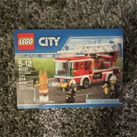 LEGO City Fire Ladder Truck 60107, 214 Pieces, Complete Set, Boxed, Ages 5-12