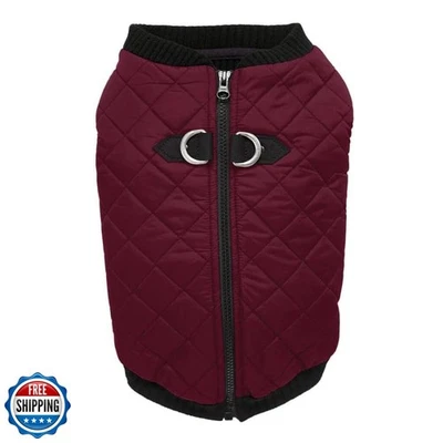 Gooby Moda Chaleco Perro Chaqueta - Púrpura, Grande - Cálido Cremallera Perro Bombardero Chaleco con Foto 1 de 4