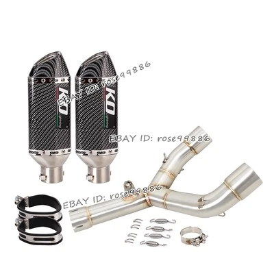 Silenciadores negros de tubo medio sistema de escape deslizables para Honda CRF450R CRF450RX 2015-2016 Foto 1 de 4