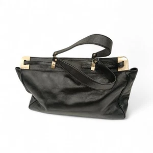 Reiss Handbag Size Large Black Leather Women's Top Handle Smart Work Preloved - Picture 1 of 24