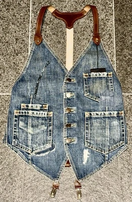 DSQUARED2 S/S 2006 Oily 48 Western Vaqueros Chaleco Chaqueta de Tela Hot Cowboys - Imagen 1 de 4