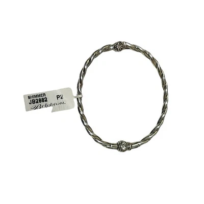 Brazalete Brighton Brillo Cristales Añadir Cuentas Dijes Bisagras Chapado en Plata Foto 1 de 4