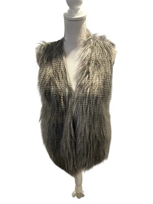 Pink Republic Faux Fur Vest Knit Sweater Size Large - Image 1 of 3