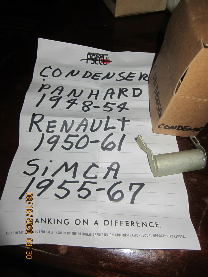 CONDENSADOR PANHARD 1948-54 RENAULT 1950-61 SIMCA1955-67 Foto 1 de 1