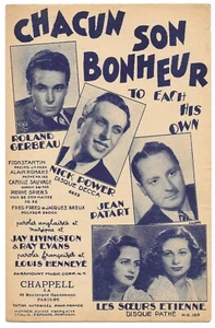 Chacun son bonheur de Rolland GERBEAU Nick POWER Les Sœurs ETIENNE CHAPPELL 1946 - Imagen 1 de 2