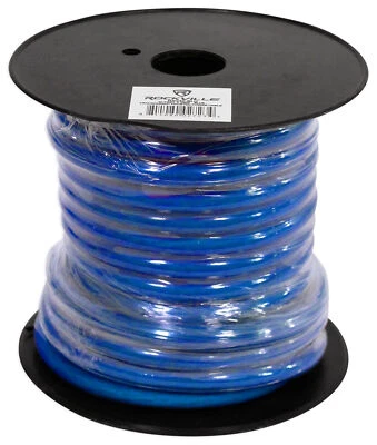 Carrete de cable de alimentación/tierra amplificador coche Rockville R4G40-BLUE 4 AWG calibre 40 pies Foto 1 de 4