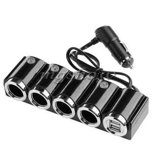 ADAPTADOR DIVISOR DE ALIMENTACIÓN 12V 10A CON DOBLE USB con CABLE 26" - Imagen 1 de 4