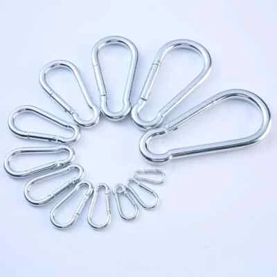1 / 4PCS Feder Karabinerhaken Karabiner Clips Schlüsselanhänger Schlüsselring - Bild 1 von 4