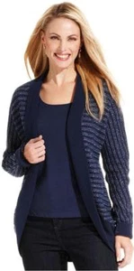 Cárdigan Suéter Charter Club Azul Marino Mantón Manga Larga Metálico Talla M Nuevo con Etiquetas $79 - Imagen 1 de 1