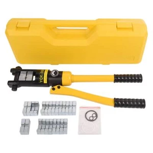 16 Ton Hydraulic Wire Crimper Crimping Tool 13 Dies Battery Cable Lug Terminal - Bild 1 von 8