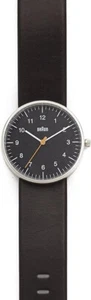 NEW BRAUN Men's Watch Black Dial Black Leather Strap BN0021BKBKG - RRP £105 - Picture 1 of 5