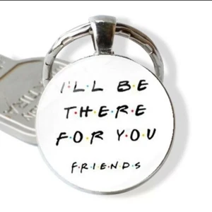 I'll Be There For You Friends Keychain KeyRing Metal Accessories White Black - Picture 1 of 2