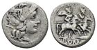 Roman Republic Silver Denarius Coin - Rome 211-206 Bc