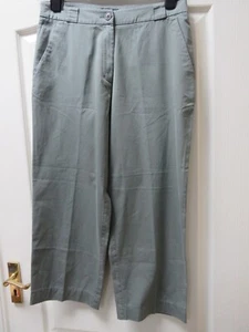 Boden Cotton Chino Cropped Trousers Size 14 Khaki 7/8 Length Casual Holiday - Picture 1 of 5