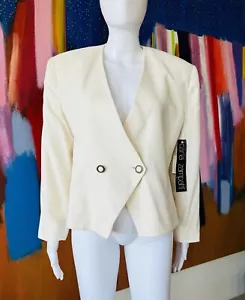Vintage Carla Zampatti size 12 jacket silk off white New with tags Australia 90s - Picture 1 of 15