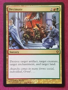 Magic The Gathering CONSPIRACY DECIMATE red/green card MTG - Picture 1 of 2