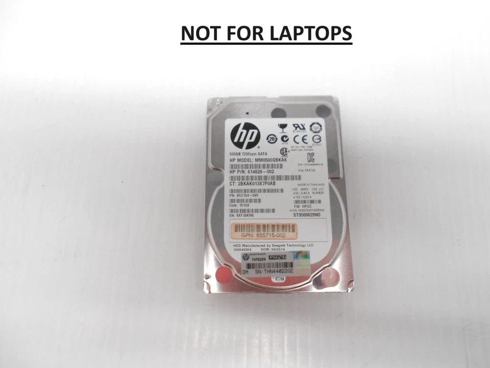 HP Seagate ST9500620NS 500GB 7.2K 6G 2.5” SATA Server Hard Drive Dell JBOD - Image 1 of 1