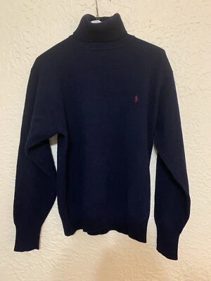 1980’s Polo by Ralph Lauren Navy Wool Turtleneck Sweater M - Image 1 of 4