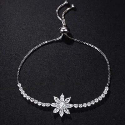 Schönes Armband Schneeflocke snowflake Schmuck Weißgold plattiert (vergoldet) - Bild 1 von 4