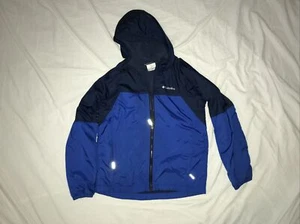 Columbia Kids Windbreaker Jacket Hoodie LARGE 14 / 16 Two Tone Blue Full Zip - Picture 1 of 10