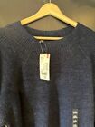 Uniqlo Men's Jumper XXL Blue Acrylic and Wool Round Neck Pullover BNWT