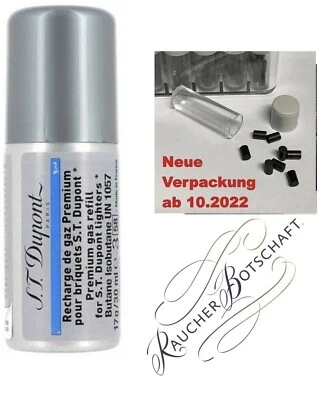 Gas Mechero Azul S. T. Dupont Original + 8 Piedra de Encender - Imagen 1 de 3
