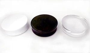 PAR DE TAPONES PARA LOS OÍDOS DE CARNE ACAMPANADOS ACRÍLICO NEGRO/BLANCO/CLARO - ¡ELIGE COLOR Y TAMAÑO! - Imagen 1 de 5