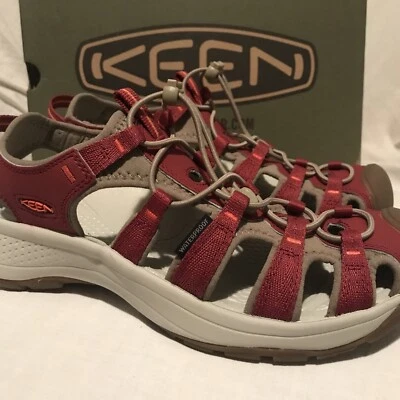 NUEVO KEEN Mujer Talla 8.5 M Astoria West Sandalias Impermeables Lavables 1027166 Rojo Foto 1 de 4
