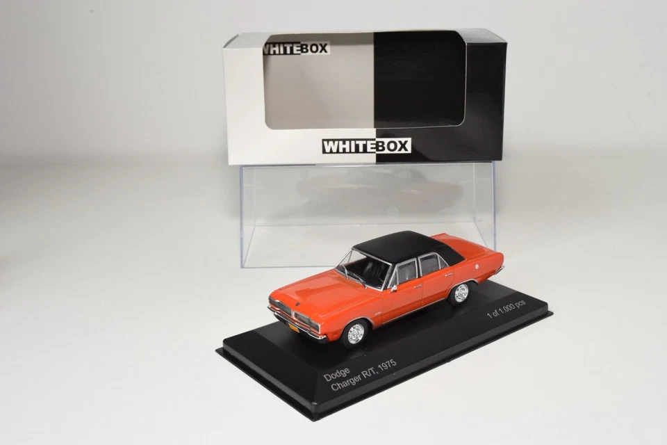 A68 1:43 WHITEBOX WHITE BOX WB148 CARICATORE DODGE R/T 1975 ARANCIONE NUOVO C... - Immagine 1 di 4