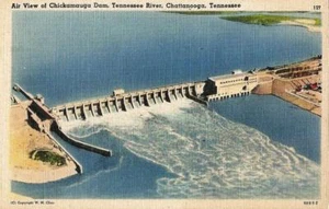 Postal Tennessee Chattanooga Chickamauga presa vista aérea años 40 como nueva sin usar - Imagen 1 de 1