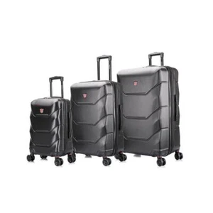 DUKAP Suitcases 20"/26"/ 30" Lightweight Hardside Spinner Black (3 pc-set) - Picture 1 of 7