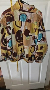 Vintage Kaktus Jacke Picasso Art Damen Leinen leicht bunt künstlerisch XL - Bild 1 von 7