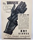 1937 Arrow Glove The Driver Art Gloves Vintage Print Ad Poster Man Cave Deco 30s