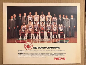 1983 76ers 8.5" X 11" Philadelphia Daily News Cardboard Poster Insert VERY GOOD - Picture 1 of 1