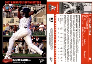 Stefan Gartrell 2007 MultiAd Kannapolis Intimidators #7 Card *AutographDen*