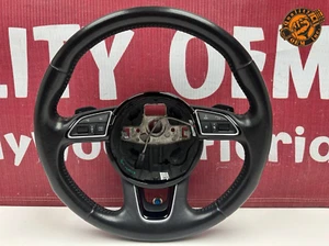 2012-2018 AUDI A6 A7 Q3 STEERING WHEEL W/ PADDLES SHIFT LEATHER (BLACK) OEM 56k - Picture 1 of 14