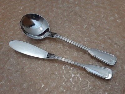 WMF Augsburger Faden Cromargan  1 Sahnelöffel 1 Buttermesser 2 teilig - Bild 1 von 4