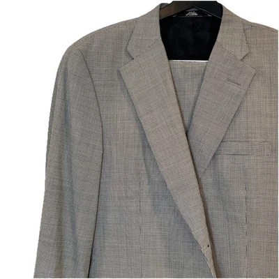 Traje de hombre talla 46L pantalones 46Wx32L Haggar etiqueta negra gris traje de 2 piezas Foto 1 de 4