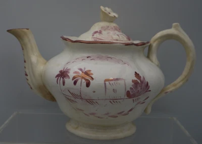 Antique 19th C Sunderland Pink Lustre Pearlware Large Teapot - Image 1 of 4